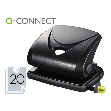 TALADRADOR Q-CONNECT KF01234 NEGRO -ABERTURA 2 MM -CAPACIDAD 20 HOJAS