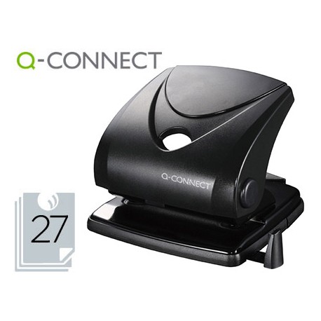TALADRADOR Q-CONNECT KF01235 NEGRO -ABERTURA 2,7 MM -CAPACIDAD 27 HOJAS