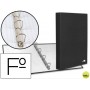 CARPETA DE 4 ANILLAS 25MM MIXTAS LIDERPAPEL FOLIO CARTON FORRADO PAPER COAT NEGRA