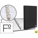 CARPETA DE 4 ANILLAS 25MM MIXTAS LIDERPAPEL FOLIO CARTON FORRADO PAPER COAT NEGRA