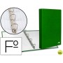 CARPETA DE 4 ANILLAS 25MM MIXTAS LIDERPAPEL FOLIO CARTON FORRADO PAPER COAT VERDE