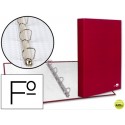 CARPETA DE 4 ANILLAS 25MM MIXTAS LIDERPAPEL FOLIO CARTON FORRADO PAPER COAT ROJA