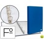 CARPETA DE 4 ANILLAS 25MM MIXTAS LIDERPAPEL FOLIO CARTON FORRADO PAPER COAT AZUL