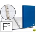 CARPETA DE 4 ANILLAS 25MM MIXTAS LIDERPAPEL FOLIO CARTON FORRADO PAPER COAT AZUL