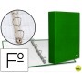 CARPETA DE 4 ANILLAS 40MM MIXTAS LIDERPAPEL FOLIO CARTON FORRADO PAPER COAT VERDE