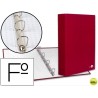CARPETA DE 4 ANILLAS 40MM MIXTAS LIDERPAPEL FOLIO CARTON FORRADO PAPER COAT ROJA