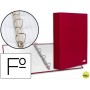 CARPETA DE 4 ANILLAS 40MM MIXTAS LIDERPAPEL FOLIO CARTON FORRADO PAPER COAT ROJA