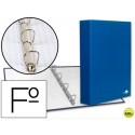 CARPETA DE 4 ANILLAS 40MM MIXTAS LIDERPAPEL FOLIO CARTON FORRADO PAPER COAT AZUL