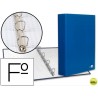 CARPETA DE 4 ANILLAS 40MM MIXTAS LIDERPAPEL FOLIO CARTON FORRADO PAPER COAT AZUL