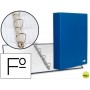 CARPETA DE 4 ANILLAS 40MM MIXTAS LIDERPAPEL FOLIO CARTON FORRADO PAPER COAT AZUL