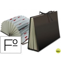 CARPETA FUELLE LIDERPAPEL FOLIO CARTON FORRADO NEGRA