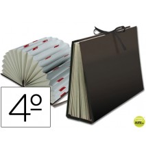 CARPETA FUELLE LIDERPAPEL CUARTO CARTON FORRADO NEGRA