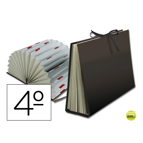 CARPETA FUELLE LIDERPAPEL CUARTO CARTON FORRADO NEGRA