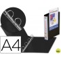 CARPETA BEAUTONE CANGURO 4 ANILLAS MIXTAS 25 MM 43455 POLIPROPILENO DIN A4 NEGRA