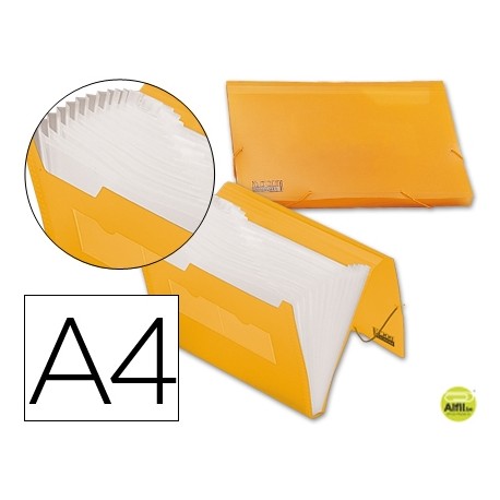 CARPETA BEAUTONE CLASIFICADOR FUELLE 32181 POLIPROPILENO DIN A4 NARANJA SERIE FROSTY 13 DEPARTAMENTO