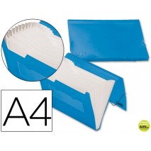 CARPETA BEAUTONE CLASIFICADOR FUELLE 32182 POLIPROPILENO DIN A4 AZUL SERIE FROSTY 13 DEPARTAMENTOS