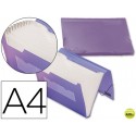 CARPETA BEAUTONE CLASIFICADOR FUELLE 32186 POLIPROPILENO DIN A4 VIOLETA SERIE FROSTY 13 DEPARTAMENTO