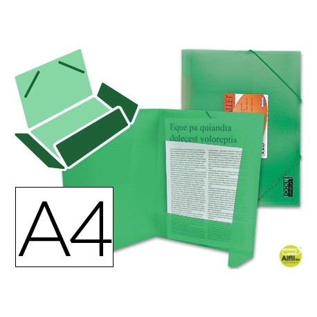 CARPETA BEAUTONE GOMAS SOLAPAS34983 POLIPROPILENO DIN A4 VERDE SERIE FROSTY