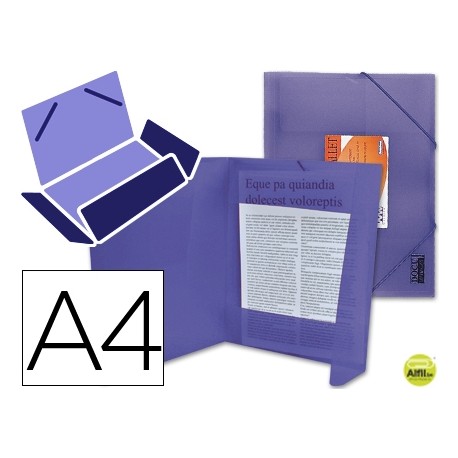 CARPETA BEAUTONE GOMAS SOLAPAS34986 POLIPROPILENO DIN A4 VIOLETA SERIE FROSTY
