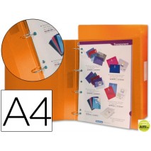 CARPETA BEAUTONE 4 ANILLAS 25 MM MIXTAS 43431 POLIPROPILENO DIN A4 NARANJA SERIE FROSTY