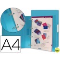 CARPETA BEAUTONE 4 ANILLAS 25 MM MIXTAS 43432 POLIPROPILENO DIN A4 AZUL SERIE FROSTY