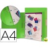 CARPETA BEAUTONE 4 ANILLAS 25 MM MIXTAS 43433 POLIPROPILENO DIN A4 VERDE SERIE FROSTY