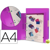 CARPETA BEAUTONE 4 ANILLAS 25 MM MIXTAS 43436 POLIPROPILENO DIN A4 VIOLETA SERIE FROSTY