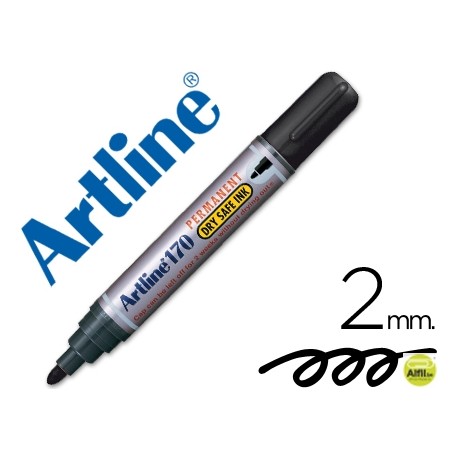 ROTULADOR ARTLINE MARCADOR PERMANENTE 170 NEGRO -PUNTA REDONDA 2 MM -ANTISECADO