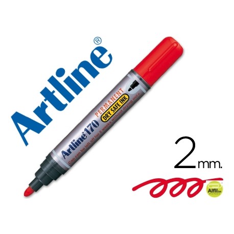 ROTULADOR ARTLINE MARCADOR PERMANENTE 170 ROJO -PUNTA REDONDA 2 MM -ANTISECADO