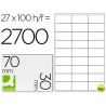 ETIQUETA ADHESIVA Q-CONNECT KF10642 TAMAÑO 70X30 MM FOTOCOPIADORA LASER INK-JET CAJA CON 100 HOJAS D