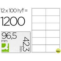 ETIQUETA ADHESIVA Q-CONNECT KF10652 TAMAÑO 96,5X42,3 MM FOTOCOPIADORA LASER INK-JET CAJA CON 100 HOJ