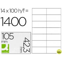 ETIQUETA ADHESIVA Q-CONNECT KF10656 TAMANO 105X42,3 MM FOTOCOPIADORA LASER INK-JET