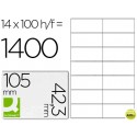 ETIQUETA ADHESIVA Q-CONNECT KF10656 TAMANO 105X42,3 MM FOTOCOPIADORA LASER INK-JET