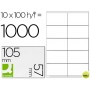 ETIQUETA ADHESIVA Q-CONNECT KF10658 TAMAÑO 105X57 MM FOTOCOPIADORA LASER INK-JET CAJA CON 100 HOJAS