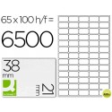 ETIQUETA ADHESIVA Q-CONNECT KF01581 TAMAÑO 38X21 MM FOTOCOPIADORA LASER INK-JET CAJA CON 100 HOJAS D