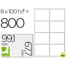 ETIQUETA ADHESIVA Q-CONNECT KF01588 TAMAÑO 99,1X67,7 MM FOTOCOPIADORA LASER INK-JET CAJA CON 100 HOJ