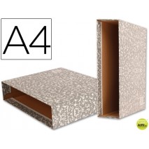 CAJA ARCHIVADOR LIDERPAPEL CLASSIC RED A4 GRIS