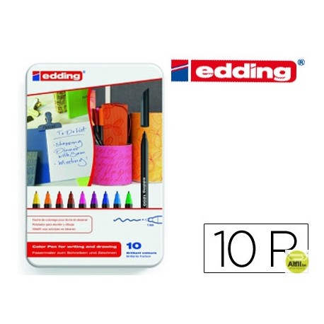ROTULADOR EDDING PUNTA FIBRA 1200 -CAJA DE 10 ROTULADORES -PUNTA REDONDA 0.5 MM
