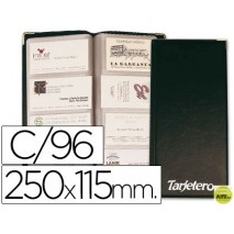 TARJETERO PARA TARJETAS VISITACOLOR NEGRO PARA 96 UNIDADES TAMAÑO 250 X 115 MM