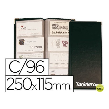 TARJETERO PARA TARJETAS VISITACOLOR NEGRO PARA 96 UNIDADES TAMAÑO 250 X 115 MM