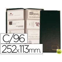 TARJETERO PARA TARJETAS VISITACOLOR NEGRO SIMIL PIEL PARA 96 UNIDADES TAMAÑO 252 X 113 MM
