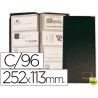 TARJETERO PARA TARJETAS VISITACOLOR NEGRO SIMIL PIEL PARA 96 UNIDADES TAMAÑO 252 X 113 MM