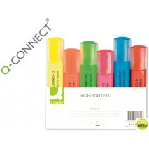 ROTULADOR Q-CONNECT FLUORESCENTE SURTIDO -BOLSA DE 4 ROTULADORES