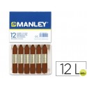 LAPICES CERA MANLEY UNICOLOR PARDO -CAJA DE 12