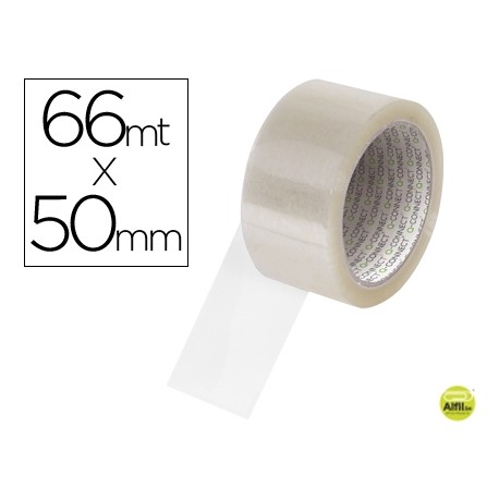 CINTA ADHESIVA Q-CONNECT POLIPROPILENO TRANSPARENTE 66 MT X 50 MM -PARA EMBALAJE