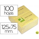 BLOC DE NOTAS ADHESIVAS QUITA Y PON Q-CONNECT 75X125 MM CON 100 HOJAS