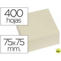 BLOC DE NOTAS ADHESIVAS QUITA Y PON Q-CONNECT 75X75 MM AMARILLO CON 400 HOJAS