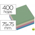BLOC DE NOTAS ADHESIVAS QUITA Y PON Q-CONNECT 75X75 MM PASTEL CON 400 HOJAS