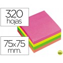 BLOC DE NOTAS ADHESIVAS QUITA Y PON Q-CONNECT 75X75 MM FLUORESCENTE CON 320 HOJAS