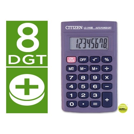CALCULADORA CITIZEN BOLSILLO LC-310 II 8 DIGITOS